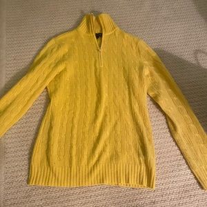 Ralph Lauren cable knit cashmere sweater with zip neck